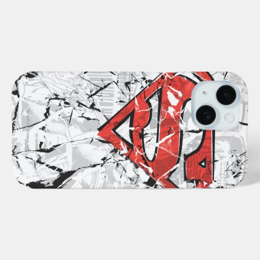 Coques Case-Mate iPhone Superman Stylisé | Logo comique découpé (Verso (horizontal))