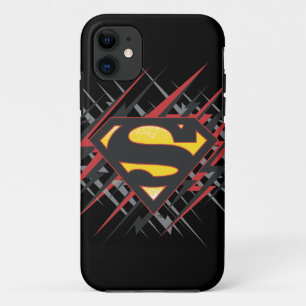Coques Pour iPhone Superman Stylisé   Logo des frappes noires et roug
