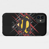Coques Case-Mate iPhone Superman Stylisé | Logo des frappes noires et roug (Dos (Horizontal))
