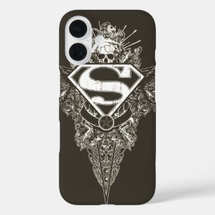 Coques iPhone 16 Superman Stylisé   Logo étoile et crâne