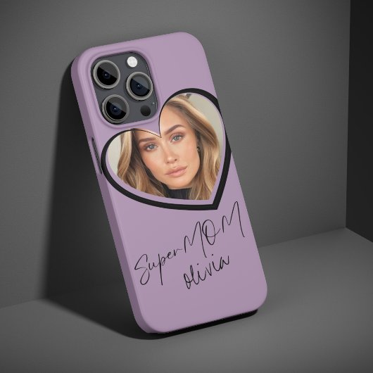 Coques Case-Mate iPhone SuperMOM Photo Elegant Moderne violet