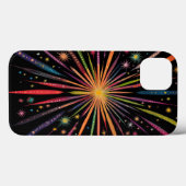 Coques Case-Mate iPhone Supernova - Rainbow Stars Galaxy Black Retro Boho (Verso (horizontal))