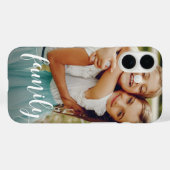Coques Case-Mate iPhone Superposition de script de famille | Photo (Verso (horizontal))
