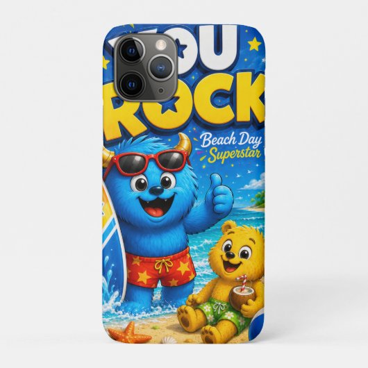 Coques Case-Mate iPhone Superstar de la journée à la plage Amis monstres C (Dos)