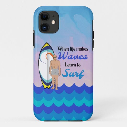 Coques Case-Mate iPhone Surboard Ocean Waves Blue Motivational Quote (Dos)