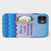 Coques Case-Mate iPhone Surboard Ocean Waves Blue Motivational Quote (Dos (Horizontal))