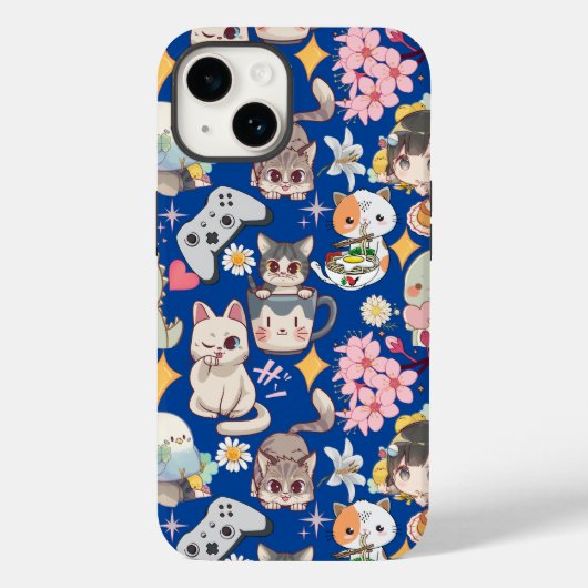 Coques Case-Mate iPhone Surcharge d'Anime Motif Bleu BG (Verso)