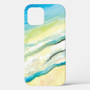 Case-Mate iPhone Case Surf Aquarelle Bleu Vagues et plage de sable