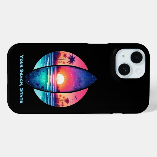 Coques Case-Mate iPhone Surf au coucher du soleil (Verso (horizontal))