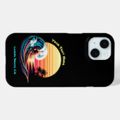 Coques Case-Mate iPhone Surf au coucher du soleil (Verso (horizontal))