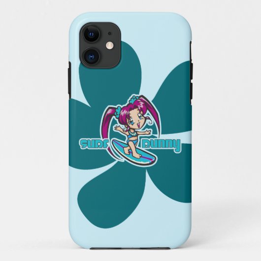 Coques Case-Mate iPhone Surf Bunny Surfer Girl Cartoon (Dos)