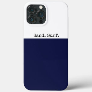 Case-Mate iPhone Case Surf de sable moderne Marine foncée Blanc Bloc de 