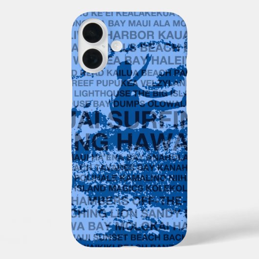 Coques Case-Mate iPhone Surf Hawaii Cutback Hawaiian Surfer - Bleu (Verso)