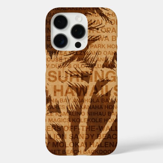 Coques Case-Mate iPhone Surf Hawaii Palmiers Faux Wood Tropical (Verso)