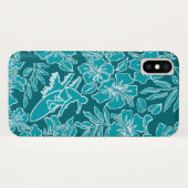 Coques Case-Mate iPhone Surf Pareau Hawaiian Hibiscus Surf Turquoise (Dos (Horizontal))