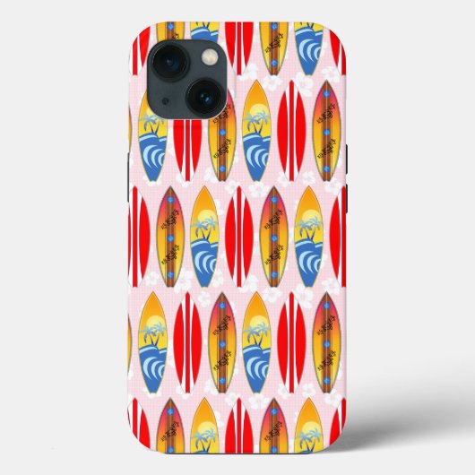 Coques Case-Mate iPhone Surf Rétro Hibiscus rose (Verso)