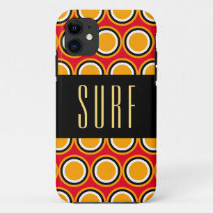 Case-Mate iPhone Case SURF Rouge clair Jaune Orange Art Noir Bande