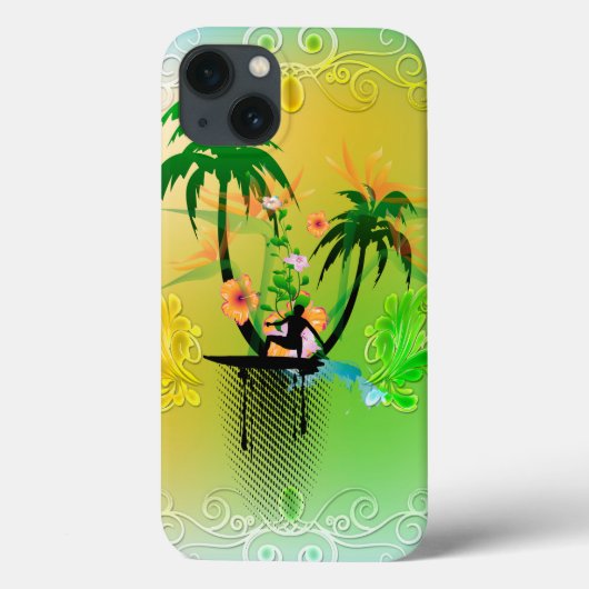 Coques Case-Mate iPhone Surf, surf avec palme (Verso)