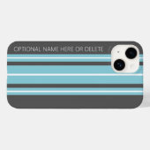 Coques Case-Mate iPhone Surfboard Stripes - course gris et bleu (Verso (horizontal))