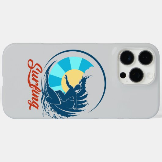 Coques Case-Mate iPhone Surfer en bleu (Verso (horizontal))