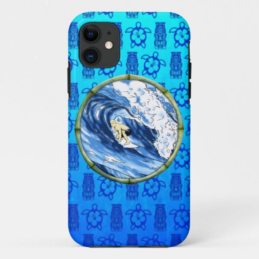 Coques Case-Mate iPhone Surfer en cercle en bambou (Dos)