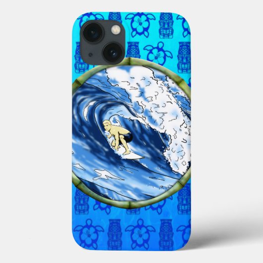 Coques Case-Mate iPhone Surfer en cercle en bambou (Verso)