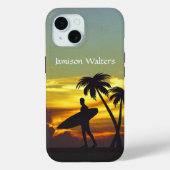 Coques Case-Mate iPhone Surfer Silhouette at Sunset - Personalize (Verso)