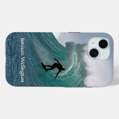 Coques Case-Mate iPhone Surfer silhouette Catching a huge wave Personalize (Verso (horizontal))