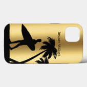 Coques Case-Mate iPhone Surfer Silhouette scène tropicale Personnaliser (Verso (horizontal))
