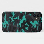 Coques Case-Mate iPhone Surlignages sarcelle Camo (Dos (Horizontal))