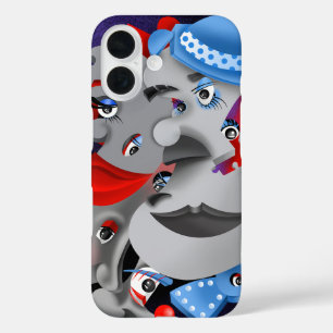 Coques iPhone 16 Surreal Faces & Jigsaw Puzzle