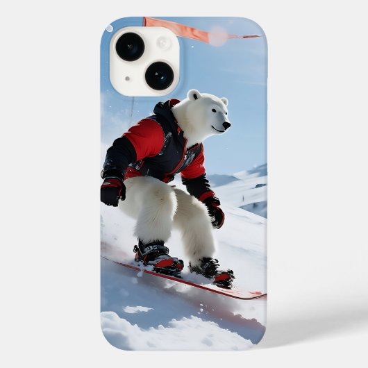 Coques Case-Mate iPhone Surreal Polar Bear Snowboard Aventure hivernale (Verso)