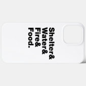 Coques Case-Mate iPhone Survie (Abri & Eau & Feu & Nourriture). (Verso (horizontal))