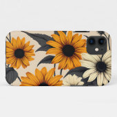 Coques Case-Mate iPhone Susans Élégants À Oeil Noir Sur Brown (Dos (Horizontal))