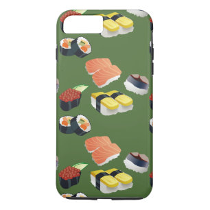 Coque iPhone 8 Plus/7 Plus sushi japonais nourriture couverture téléphone ver