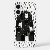 Coques Case-Mate iPhone Suspicious Cat Patterns Funny Black Cat Art Design (Verso)