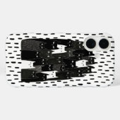 Coques Case-Mate iPhone Suspicious Cat Patterns Funny Black Cat Art Design (Verso (horizontal))