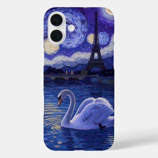 Coques Case-Mate iPhone "Swan in Paris : Starry Reflections" (Verso)