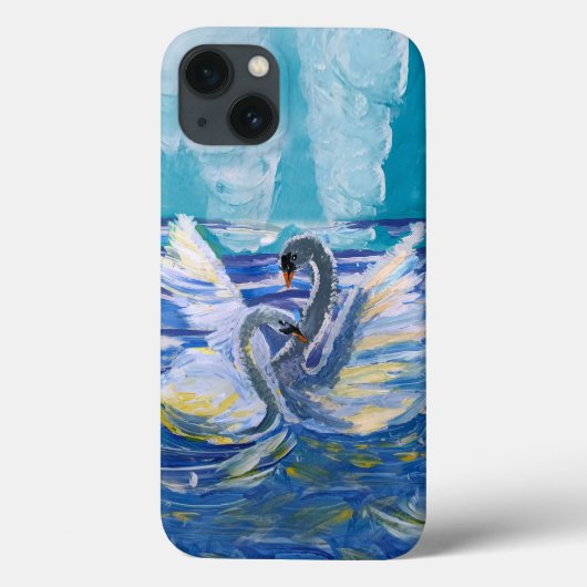 Coques Case-Mate iPhone Swans "Art by Kids" (Verso)