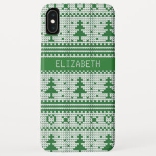Case-Mate iPhone Case Sweat Green White sapin de Noël personnalisé