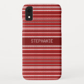 Coques Case-Mate iPhone Sweat Rouge Blanc Blancs Noël Personnalisé (Dos)
