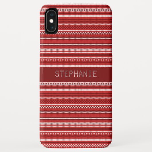 Coques Case-Mate iPhone Sweat Rouge Blanc Blancs Noël Personnalisé (Dos)