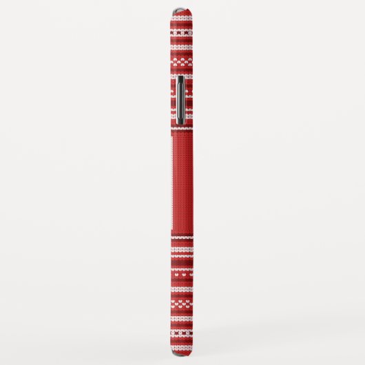 Coques Case-Mate iPhone Sweat Rouge Blanc Monogramme Noël (Dos/Droite)