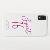 Coques Case-Mate iPhone Sweet 16 Rose Parties scintillant Script Blanc 16e (Dos (Horizontal))