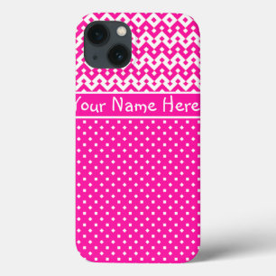 iPhone 13 Case Sweet Candy rose et blanc Personnalisé iPad 2/3/4