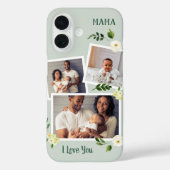 Coques Case-Mate iPhone Sweet Greenery Mama cadeau photo personnalisé (Verso)