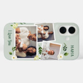 Coques Case-Mate iPhone Sweet Greenery Mama cadeau photo personnalisé (Verso (horizontal))