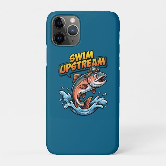 Coques Case-Mate iPhone Swim Upstream Salmon Motivational (Dos)