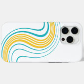 Coques Case-Mate iPhone Swirl simple - Turquoise et jaune (Verso (horizontal))