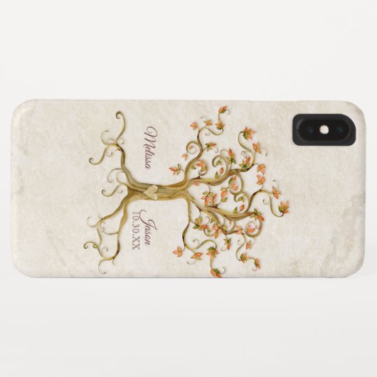 Coques Case-Mate iPhone Swirl Tree Automne Feuilles Mariage Anniversaire (Dos (Horizontal))